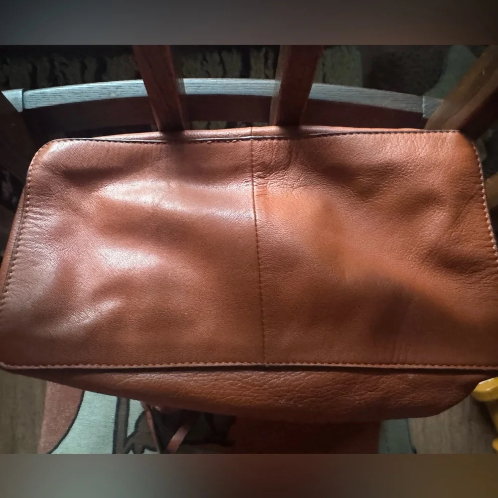 Lucky Brand slouchy leather shopper tote crossbody purse w/wristlet/wallet 🤎🧡 - Picture 6 of 15